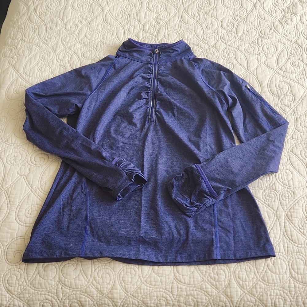 Purple Sports half-zip Pullover Large